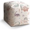 Sablio Taburet Kocka Malovaní dinosauři: 40x40x40 cm Sablio Taburet Kocka Malovaní dinosauři: 40x40x40 cm