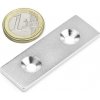 Oceľový plech 60 × 20 × 3 mm, protikus pre magnet, otvory na skrutku M5 | OP-60-20-03 Oceľový plech 60 × 20 × 3 mm, protikus pre magnet, otvory na skrutku M5 | OP-60-20-03