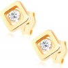 Šperky eshop - Zlaté náušnice 9K štvorec s čírym zirkónom S2GG79.05 Šperky eshop - Zlaté náušnice 9K štvorec s čírym zirkónom S2GG79.05