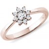 Diamantový prsteň z ružového zlata v tvare kvetinky KLENOTA K0240024 Diamantový prsteň z ružového zlata v tvare kvetinky KLENOTA K0240024