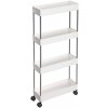 SongmicsHome Regál na kolieskach 40 x 13,5 x 86 cm 4 police biela KSC08WT SongmicsHome Regál na kolieskach 40 x 13,5 x 86 cm 4 police biela KSC08WT