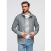 Ombre Men's button-down sweatshirt with stand-up collar - grey melange biela | šedá | svetlomodrá L Ombre 5907064533435 Ombre Men's button-down sweatshirt with stand-up collar - grey melange biela | šedá | svetlomodrá L Ombre 5907064533435