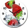 Sklenené nástenné hodiny okrúhle Jahody a voda fi 30 cm Sklenené nástenné hodiny okrúhle Jahody a voda fi 30 cm