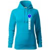 Nápis Záchranár + hviezda - Mikina dámská Cape s kapucí - M ( Svetlý tyrkys ) Nápis Záchranár + hviezda - Mikina dámská Cape s kapucí - M ( Svetlý tyrkys )