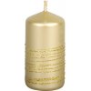 Vianočná sviečka valec ANDROMEDA Ø6 x 13 cm zlatá Vianočná sviečka valec ANDROMEDA Ø6 x 13 cm zlatá