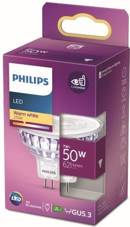 Philips 8718699773977 LED žiarovka 1x7W GU5,3 621lm 2700K teplá biela, bodová, Eyecomfort