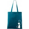 Zamilovaná mačka spredu - Taška bavlnená - 42 x 38 cm ( Petrolejová ) Zamilovaná mačka spredu - Taška bavlnená - 42 x 38 cm ( Petrolejová )