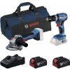 Sada Bosch Professional, Príklepový skrutkovač 18V – GSB18V 45 + Uhlová brúska GWS18V 8, vrátane 2x aku 18V 4.0Ah, rýchlonabíjačky a tašky Sada Bosch Professional, Príklepový skrutkovač 18V – GSB18V 45 + Uhlová brúska GWS18V 8, vrátane 2x aku 18V 4.0Ah, rýchlonabíjačky a tašky