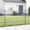 Záhradný plot s koncovkou v tvare oštepu, sivý, 15,3 x 1,2 m, oceľ Záhradný plot s koncovkou v tvare oštepu, sivý, 15,3 x 1,2 m, oceľ