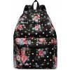 Konofactory Čierny kvetovaný ruksak do školy „Roses“ 11L Konofactory Čierny kvetovaný ruksak do školy „Roses“ 11L