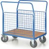 Plošinový vozík - 2 drôtené výplne, 1200x800 mm, nosnosť 300 kg, kolesá 160 mm so sivou gumou Plošinový vozík - 2 drôtené výplne, 1200x800 mm, nosnosť 300 kg, kolesá 160 mm so sivou gumou