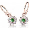 Cutie Jewellery Detské náušnice z ružového zlata C2749-10-X-4 zelená Cutie Jewellery Detské náušnice z ružového zlata C2749-10-X-4 zelená