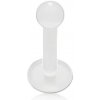 Šperky eshop - Piercing do brady a pery z priehľadného Bio Flexu, gulička, 3 mm W18.34 - Hrúbka piercingu: 1,6 mm Šperky eshop - Piercing do brady a pery z priehľadného Bio Flexu, gulička, 3 mm W18.34 - Hrúbka piercingu: 1,6 mm
