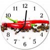 Sklenené hodiny okrúhle Paprika korenie fi 30 cm Sklenené hodiny okrúhle Paprika korenie fi 30 cm