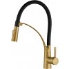 Kuchinox Olor, vysoká drezová batéria s elastickým ramenom, čierna-zlatá matná, LAV-BKR_G78D Kuchinox Olor, vysoká drezová batéria s elastickým ramenom, čierna-zlatá matná, LAV-BKR_G78D