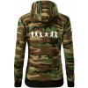 Karate postavy - Mikina dámska trendy zipper s kapucňou - L ( Hnedý maskáč ) Karate postavy - Mikina dámska trendy zipper s kapucňou - L ( Hnedý maskáč )