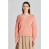 SVETER GANT TEXTURED KNIT V-NECK PEACHY PINK SVETER GANT TEXTURED KNIT V-NECK PEACHY PINK