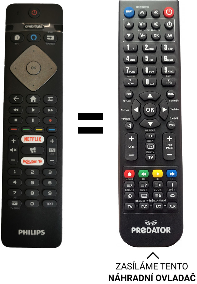 Diaľkový ovládač Predátor Philips 996592003182