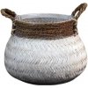 Van der Leeden Biely bambusový kôš s ušami Valen - Ø46 * 35cm - Van der Leeden Van der Leeden Biely bambusový kôš s ušami Valen - Ø46 * 35cm - Van der Leeden