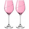 Diamante poháre na biele víno Silhouette City Pink s kryštálmi Swarovski 360 ml 2KS Diamante poháre na biele víno Silhouette City Pink s kryštálmi Swarovski 360 ml 2KS