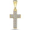 Lillian Vassago Zlatý žiarivý prívesok krížik so zirkónmi LLV98 GP087Y
