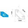 ALU PROFIL TYP C ROHOVÝ (45°) PRE 1 x 12MM LED ALU PROFIL TYP C ROHOVÝ (45°) PRE 1 x 12MM LED