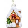 Sklenená vianočná ozdoba závesný domček 8 cm Sklenená vianočná ozdoba závesný domček 8 cm