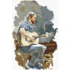 ZUTY Maľovanie podľa čísel GITARISTA Rámovanie bez rámu a bez vypnutia plátna Rozmer 80 x 100 cm