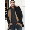 Dewberry PLT8399 SUEDE LOOK MEN'S COAT-PLAIN BLACK čierna
