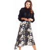 Čierna asymetrická sukňa s kvetovanou potlačou pre dámy, A328 S Čierna asymetrická sukňa s kvetovanou potlačou pre dámy, A328 S