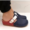 Dámske modro-červené klinové šľapky KAYLA Dámske modro-červené klinové šľapky KAYLA