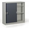 Kovová skriňa s posuvnými dverami, demontovaná, 2 police, 1200 x 1200 x 450 mm, tmavo sivá Kovová skriňa s posuvnými dverami, demontovaná, 2 police, 1200 x 1200 x 450 mm, tmavo sivá
