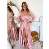 ZAZZA Saténové maxišaty s rozparkom - svetloružová Veľkosť: L/XL ZAZZA Saténové maxišaty s rozparkom - svetloružová Veľkosť: L/XL