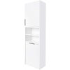 Mereo CN332 Vigo, kúpeľňová skrinka vysoká s košom, 180 cm, biela lesk