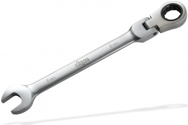 DEMA Račňový očko-vidlicový kľúč s kĺbom 6 mm