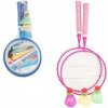 Teddies Badminton sada dětská 2 pálky + 3 košíčky 2 barvy