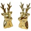 DOMMIO Vianočná dekorácia keramický jeleň zlatý 13,5 cm