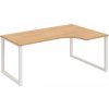 Pracovný stôl UNI O, ergo, ľavý, 180x75,5x120 cm, dub/biela Pracovný stôl UNI O, ergo, ľavý, 180x75,5x120 cm, dub/biela