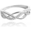 MINET JMAN0100SR - Strieborný propletený prsteň s čírymi zirkónmi 63 MINET JMAN0100SR - Strieborný propletený prsteň s čírymi zirkónmi 63