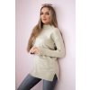 Sweater with stand-up collar beige biela One size Kesi 5907302503282 Sweater with stand-up collar beige biela One size Kesi 5907302503282
