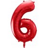 Fóliový balón Číslo 6 červený Fóliový balón Číslo 6 červený