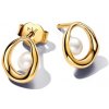 Pandora Pozlátené náušnice s pravými perlami Essence Shine 263295C01 Pandora Pozlátené náušnice s pravými perlami Essence Shine 263295C01