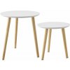 tectake 405384 2 dielna sada príručných stolíkov skaland s drevenými nohami v škandinávskom štýle - hnedá / biela tectake 405384 2 dielna sada príručných stolíkov skaland s drevenými nohami v škandinávskom štýle - hnedá / biela