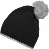 Myrtle Beach (Daiber) Pletená čiapka s kontrastným pruhom a brmbolcom MB7964 - Čierna / svetlošedá | uni Myrtle Beach (Daiber) Pletená čiapka s kontrastným pruhom a brmbolcom MB7964 - Čierna / svetlošedá | uni