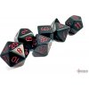 Set 7 RPG kostek černé s červenými čísly