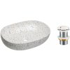 Comad Súprava keramického umývadla na dosku a výpuste Lili biela/terazzo Comad Súprava keramického umývadla na dosku a výpuste Lili biela/terazzo
