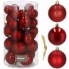 SPRINGOS Vianočné gule mix 4 5 6 cm červené 30-dielna sada SPRINGOS Vianočné gule mix 4 5 6 cm červené 30-dielna sada