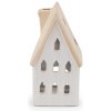 Keramická chalúpka / domček na sviečku - 1 ks 2 biela béžová Keramická chalúpka / domček na sviečku - 1 ks 2 biela béžová