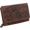 Dámska peňaženka s potlačou kvetov MERCUCIO hnedá