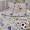Biante Detské bavlnené posteľné obliečky do postieľky Sandra SA-646 Futbal to je hra - na sivom Do postieľky 90x140 a 50x70 cm Biante Detské bavlnené posteľné obliečky do postieľky Sandra SA-646 Futbal to je hra - na sivom Do postieľky 90x140 a 50x70 cm